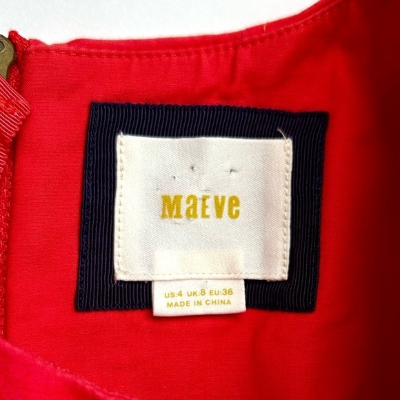 Anthropologie Maeve Berru Sailboat Shift Dress Size Red White Preppy Nautical 4 - Picture 15 of 16